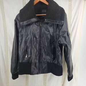Therapy Black Moto Cape Jacket Zip Up Women's Plus 1X Vegan Leather